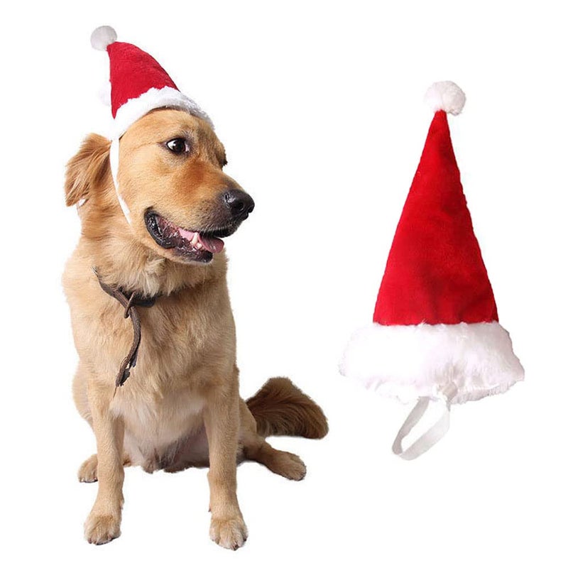 Wiz BBQT Adjustable 3D Christmas Santa Hat for Dogs Cats (Large) - Image 1